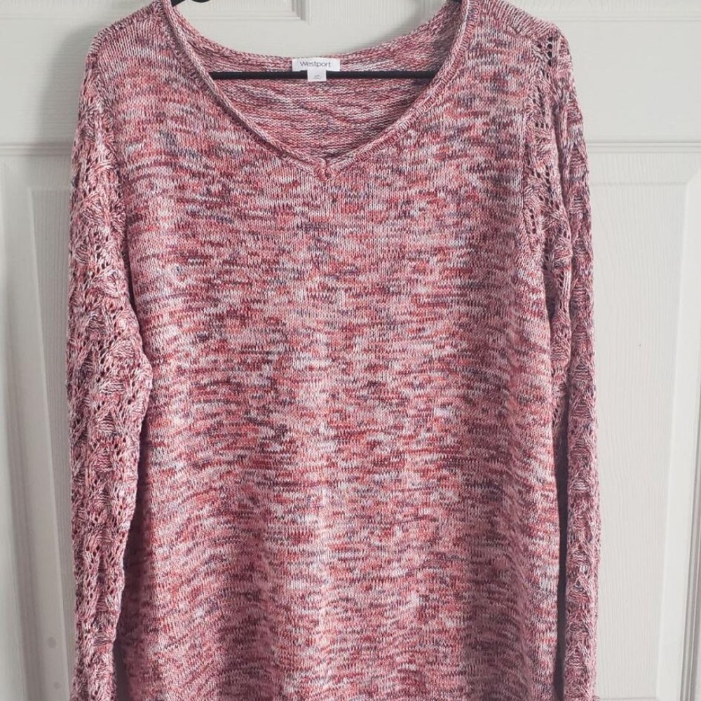 Westport Sweaters/Pink Sweater With Variegated Colors Size 2X